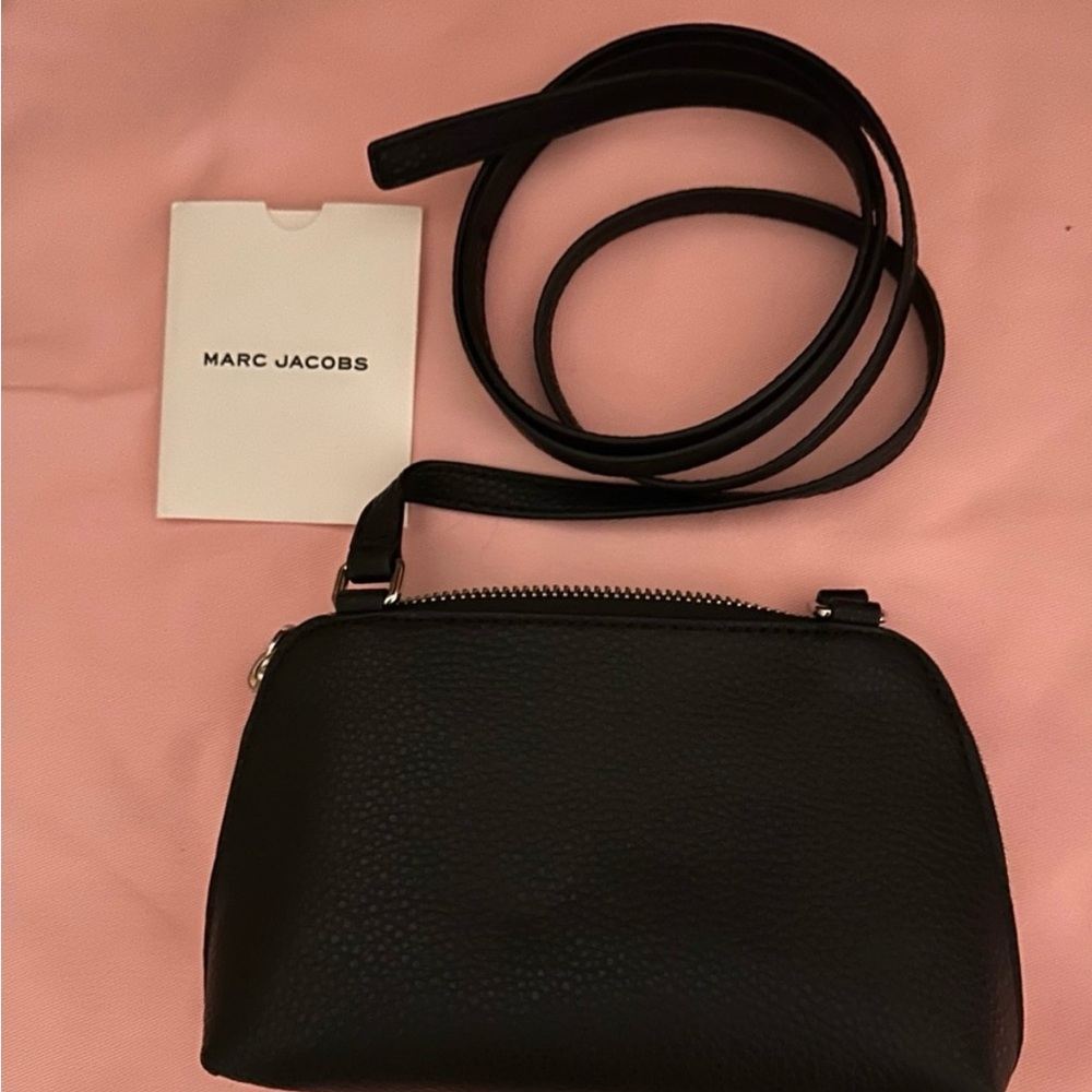 NWT! Marc Jacobs Black Small Pebbled Leather Crossbody Bag - Picture 3 of 9